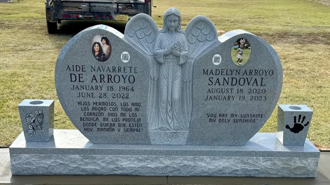 Angels granite memorial by Sadler & Son Monument Works, AN 07