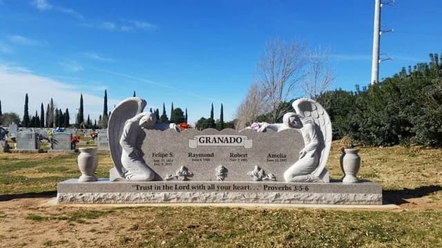 Angels granite memorial by Sadler & Son Monument Works, AN 08