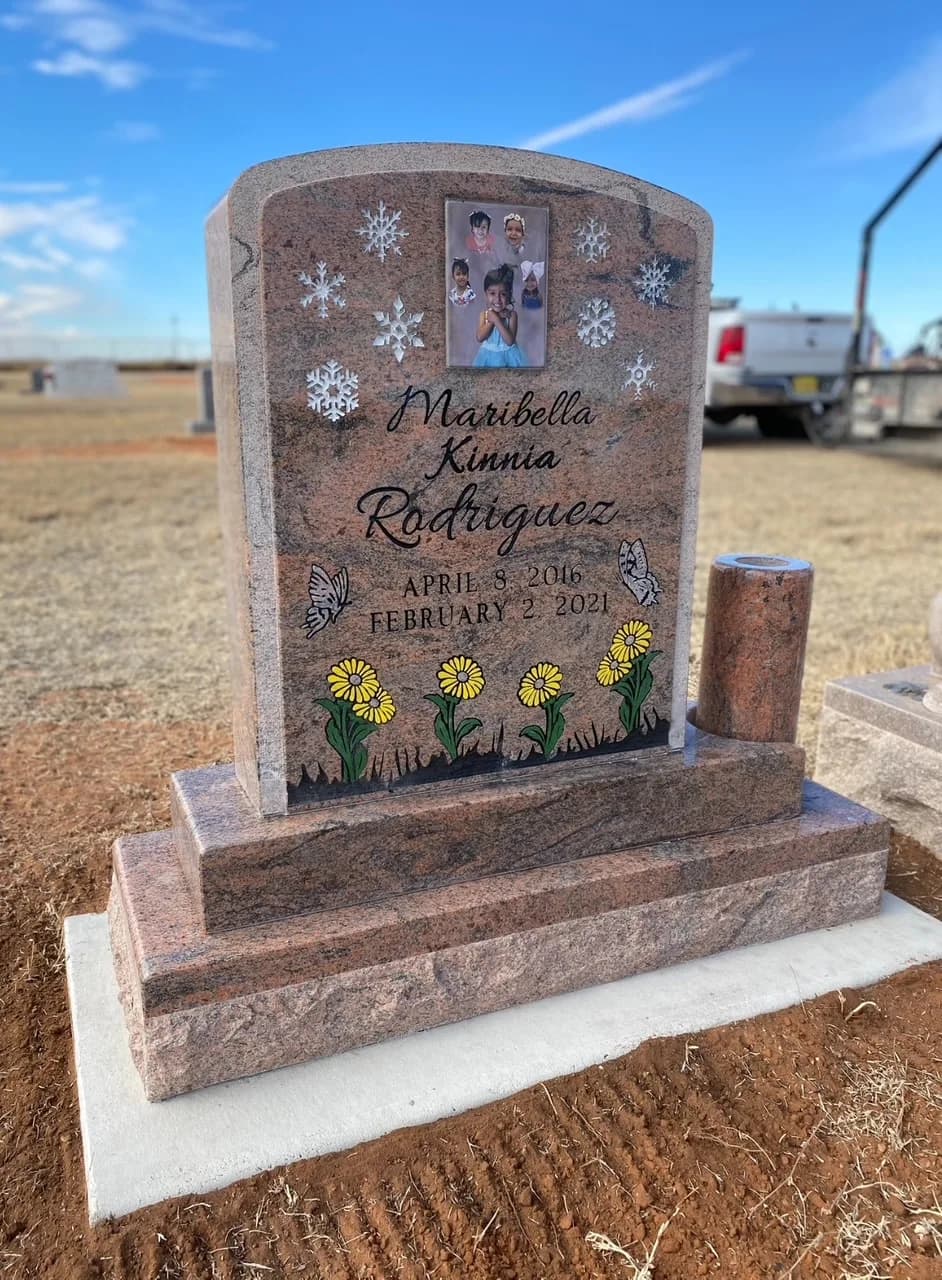 Infant/Children granite memorial by Sadler & Son Monument Works, CH 11