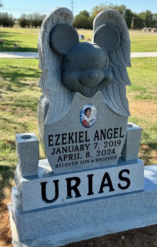 Infant/Children granite memorial by Sadler & Son Monument Works, CH 12