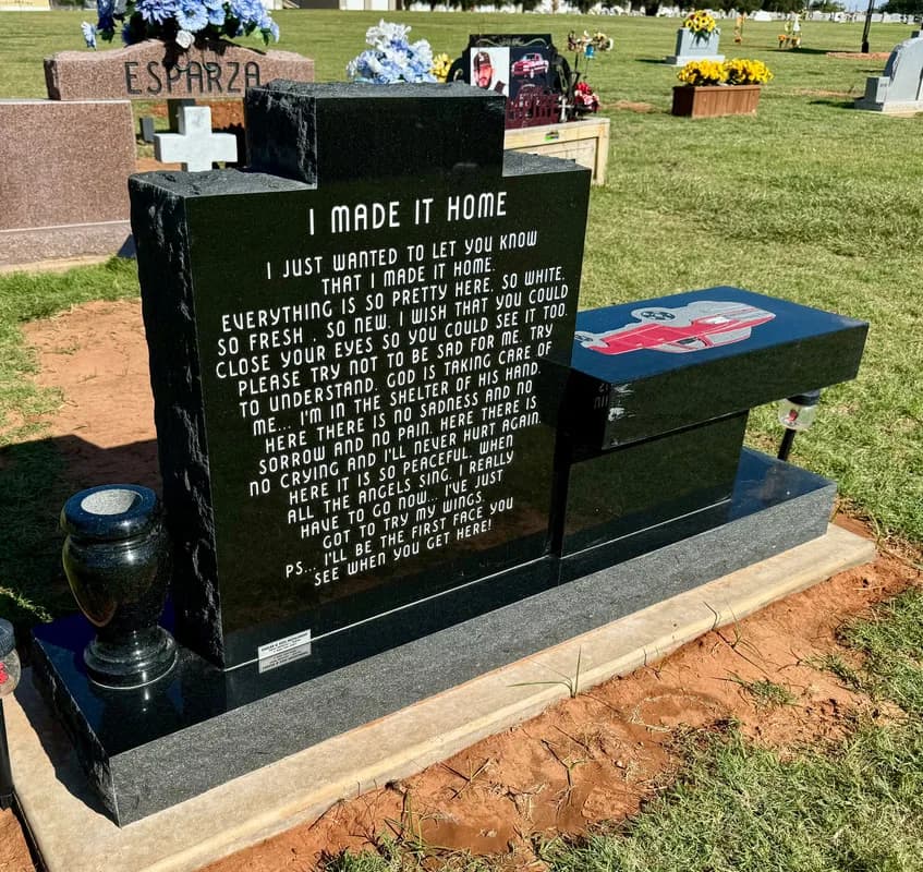 Custom granite memorial by Sadler & Son Monument Works, CM 37