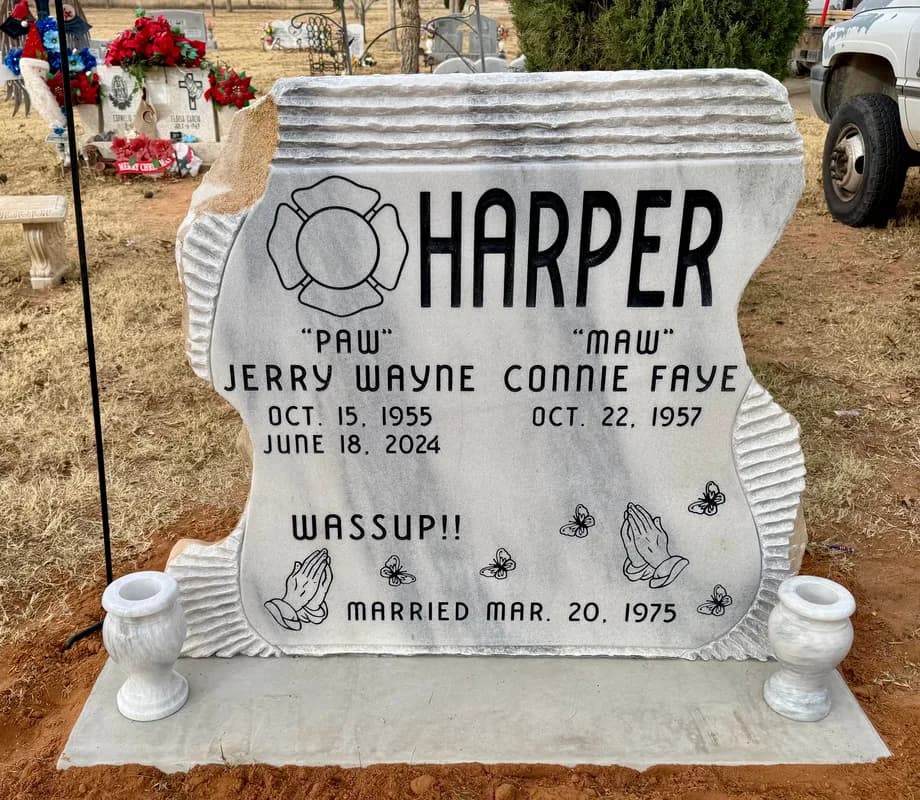 Custom granite memorial by Sadler & Son Monument Works, CM 44