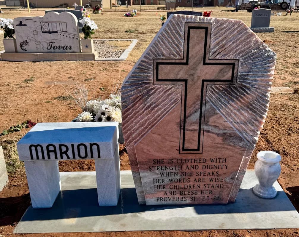 Custom granite memorial by Sadler & Son Monument Works, CM 47