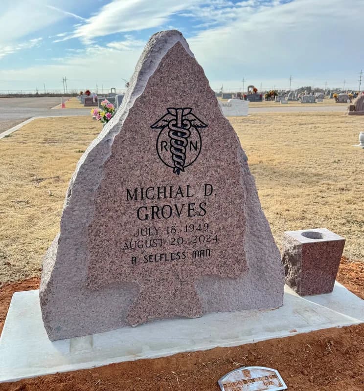 Custom granite memorial by Sadler & Son Monument Works, CM 79