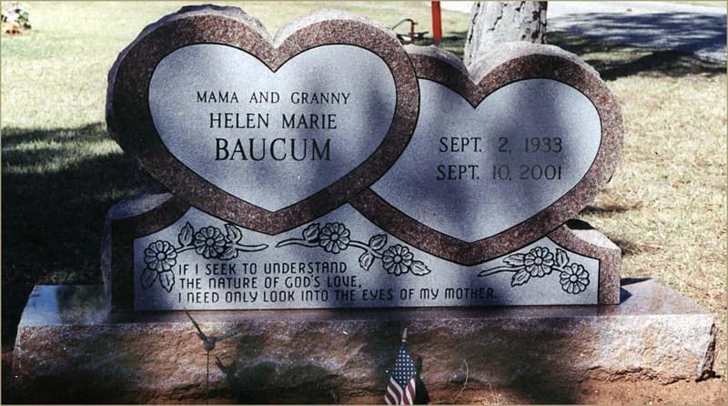 Double Heart granite memorial by Sadler & Son Monument Works, DH 03