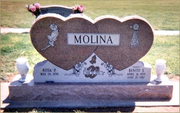 Double Heart granite memorial by Sadler & Son Monument Works, DH 04
