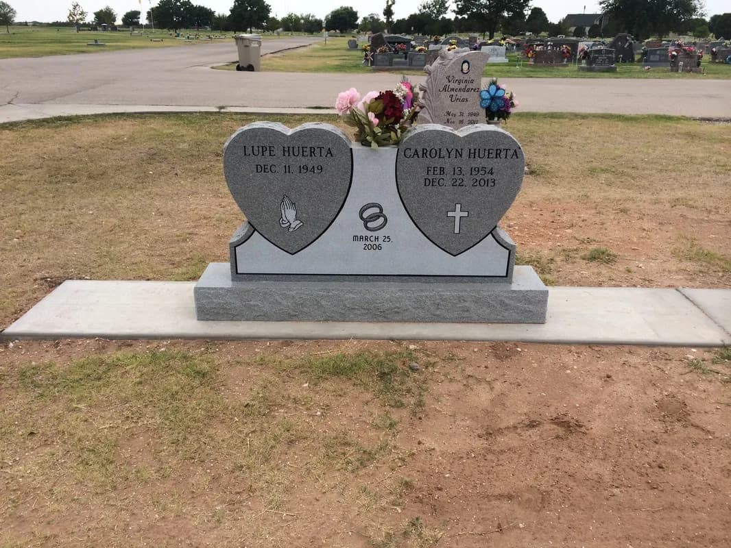 Double Heart granite memorial by Sadler & Son Monument Works, DH 05