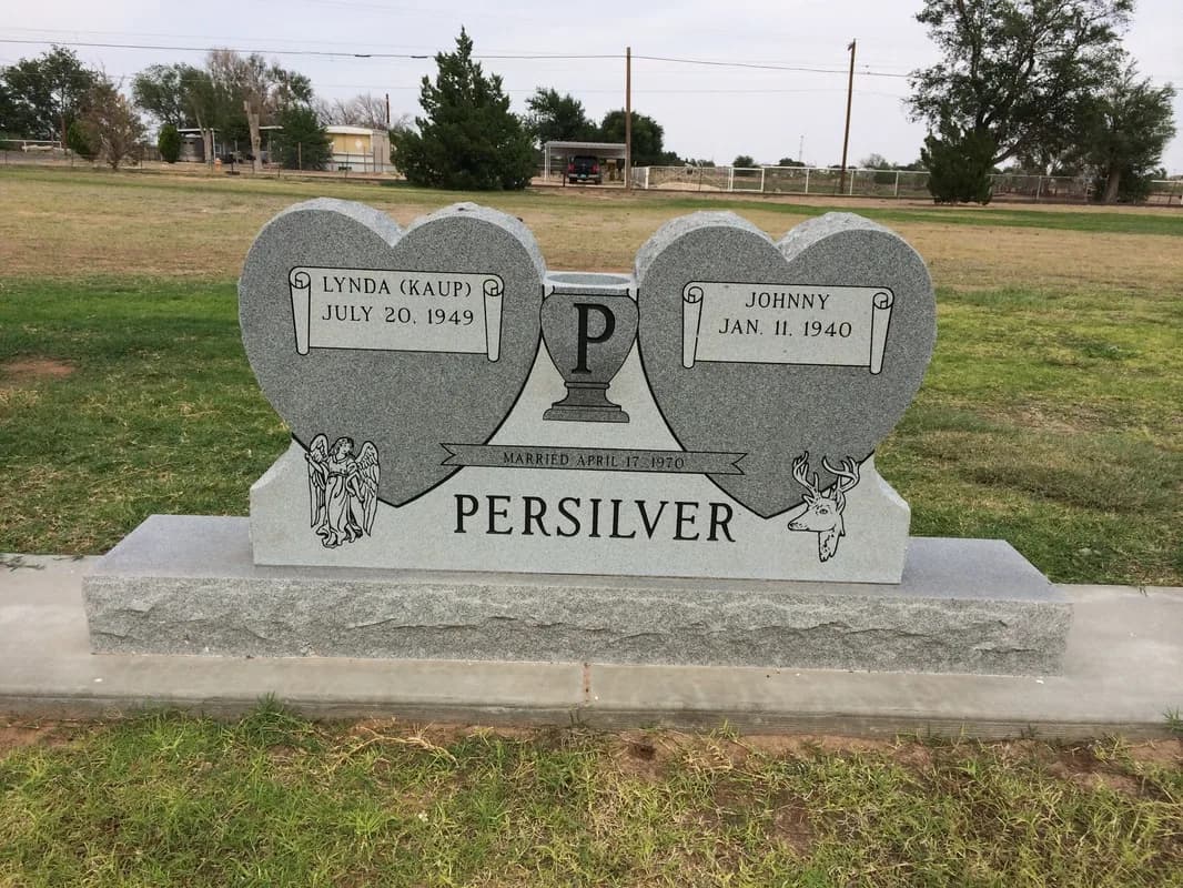 Double Heart granite memorial by Sadler & Son Monument Works, DH 10