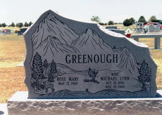Double Upright granite memorial by Sadler & Son Monument Works, DU 08
