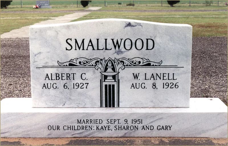 Double Upright granite memorial by Sadler & Son Monument Works, DU 55