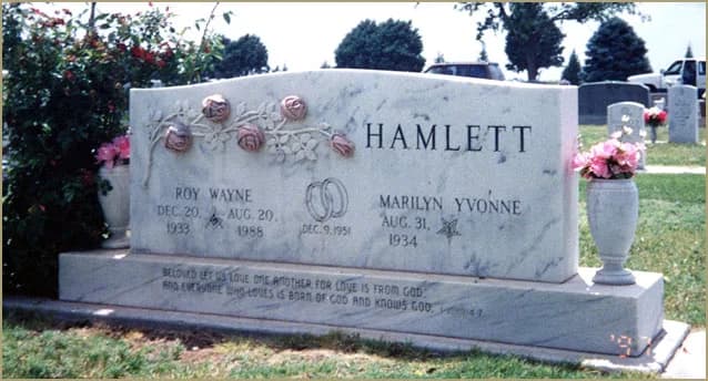 Double Upright granite memorial by Sadler & Son Monument Works, DU 62