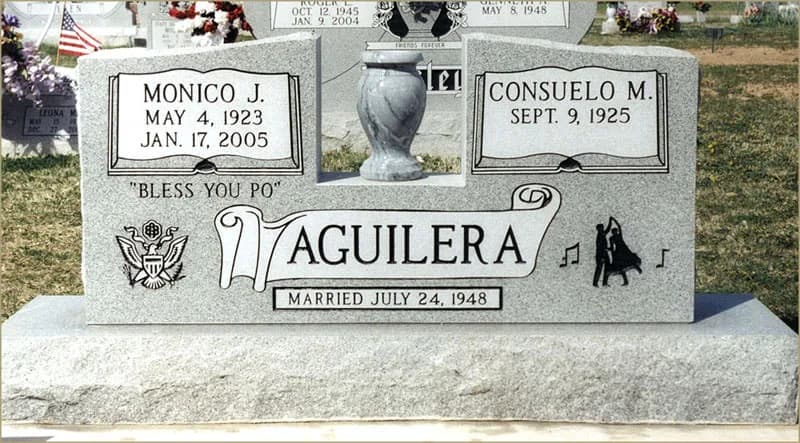 Double Upright granite memorial by Sadler & Son Monument Works, DU 66