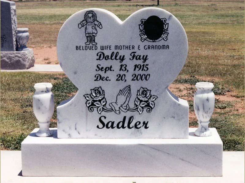 Single Heart granite memorial by Sadler & Son Monument Works, SH 04