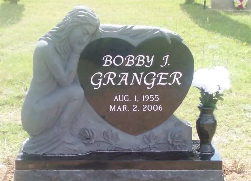 Single Heart granite memorial by Sadler & Son Monument Works, SH 07