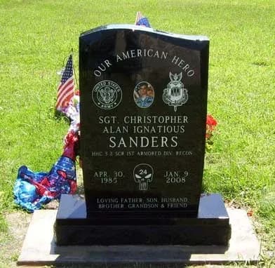Single Upright granite memorial by Sadler & Son Monument Works, SU 01