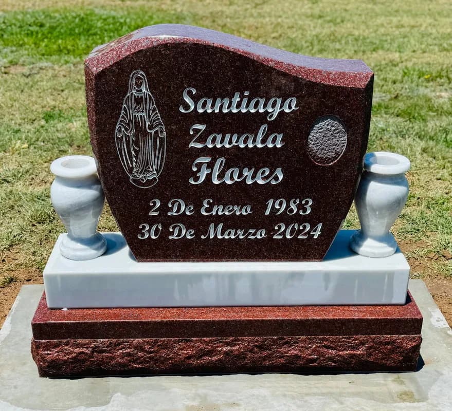 Single Upright granite memorial by Sadler & Son Monument Works, SU 34