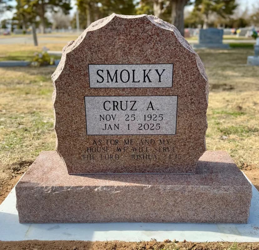 Single Upright granite memorial by Sadler & Son Monument Works, SU 66