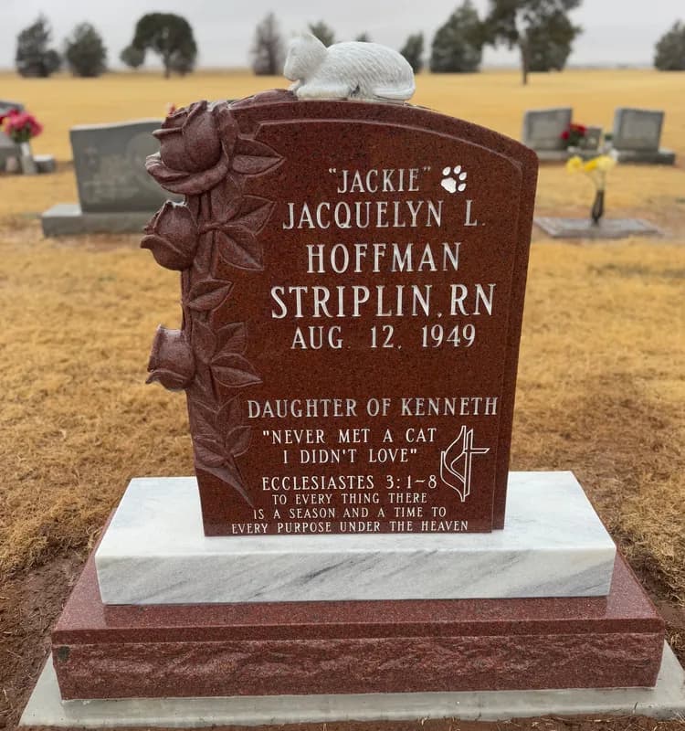 Single Upright granite memorial by Sadler & Son Monument Works, SU 68