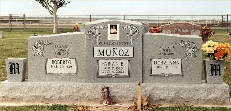 Triple Upright granite memorial by Sadler & Son Monument Works, TU 02