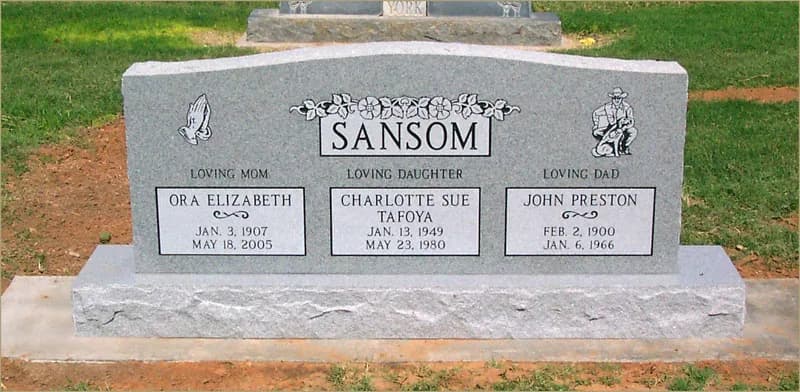 Triple Upright granite memorial by Sadler & Son Monument Works, TU 04