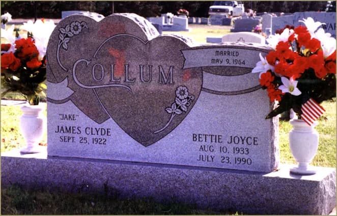 Double Heart granite memorial by Sadler & Son Monument Works, DH 01