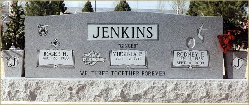 Triple Upright granite memorial by Sadler & Son Monument Works, TU 01