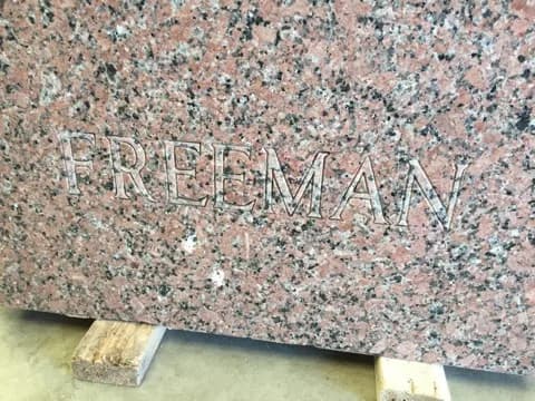 Monument without any black paint in sandblasted lines