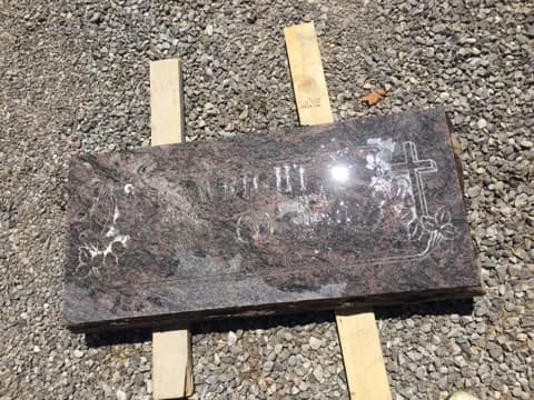 Monument before old paint is removed
